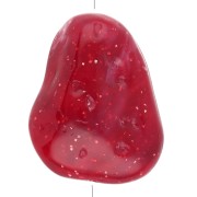 Rosso scuro - Perla piatta irregolare testurizzata 29x24 mm in resina - Rosso scuro marmorizzato con brillantini Perla piatta irregolare testurizzata 29x24 mm in resina - Rosso scuro marmorizzato con brillantini