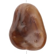 Brun - Perla piatta irregolare martellata 29x24 mm in resina opaca - Marrone marmorizzato - Crema x1 Perla piatta irregolare martellata 29x24 mm in resina opaca - Marrone marmorizzato - Crema x1