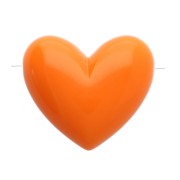 Arancio - Perle a cuore in resina opaca 13x15 mm - foro orizzontale - Arancione x6 Perle a cuore in resina opaca 13x15 mm - foro orizzontale - Arancione x6