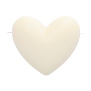 ecru - Perle a cuore in resina opaca 13x15 mm - foro orizzontale - Ecrù x6 Perle a cuore in resina opaca 13x15 mm - foro orizzontale - Ecrù x6