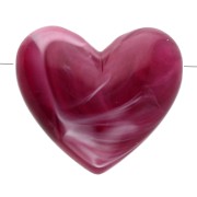 Grenat - Perle a cuore in resina traslucida 13x15 mm - foro orizzontale - Granato marmorizzato x6 Perle a cuore in resina traslucida 13x15 mm - foro orizzontale - Granato marmorizzato x6