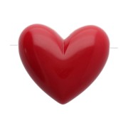 Rosso - Perle a cuore in resina opaca 13x15 mm - foro orizzontale - rosso carminio x6 Perle a cuore in resina opaca 13x15 mm - foro orizzontale - rosso carminio x6