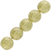 Perle rotonde da 8 mm in resina trasparente - Brillantini champagne x10