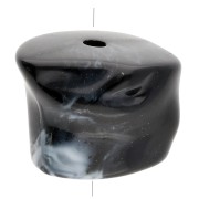 Nero - Perle acriliche irregolari opache 16x20 mm - Nero marmorizzato x4 Perle acriliche irregolari opache 16x20 mm - Nero marmorizzato x4