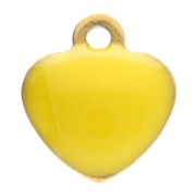 giallo - Ciondoli a cuore 5,5x5 mm con resina epossidica - Acciaio inox 304 Dorato - Giallo x4 Ciondoli a cuore 5,5x5 mm con resina epossidica - Acciaio inox 304 Dorato - Giallo x4