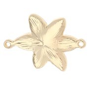 Distanziatore a fiore 21,5x15 mm con resina epossidica e strass - Dorato - Nero x1