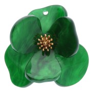 Verde - Pendenti a forma di fiore in rilievo in acrilico e acciaio inossidabile da 40 mm - Verde marmorizzato x2 Pendenti a forma di fiore in rilievo in acrilico e acciaio inossidabile da 40 mm - Verde marmorizzato x2