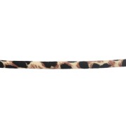 Cordoncino in tessuto rotondo da 5 mm - stampa leopardo - Beige - Marrone - Nero x1m