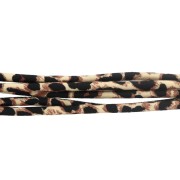 Cordoncino in tessuto rotondo da 5 mm - stampa leopardo - Beige - Marrone - Nero x1m