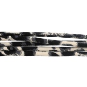 Cordoncino in tessuto rotondo da 5 mm - stampa leopardo - Beige - Grigio - Nero x1m