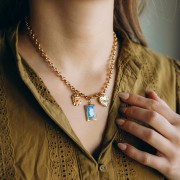 Collare a rete Jaseron da 6 mm - acciaio inossidabile 304 Dorato x45cm