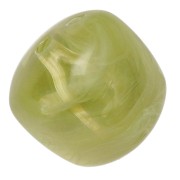 Perle cubiche irregolari 16x17 mm - Acrilico traslucido - Oliva marmorizzata x10