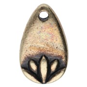 Bronzo - Ciondolo a goccia 13x8 mm - motivo fiore di loto - Bronzo x1 Ciondolo a goccia 13x8 mm - motivo fiore di loto - Bronzo x1