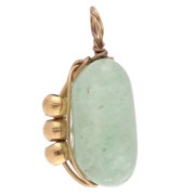 Ciondolo rettangolare 13x6 mm - Pietra semipreziosa avventurina - Acciaio inossidabile 304 Dorato x1