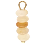 Ciondoli rondelles 4,5 mm - Pietra semipreziosa colorata - Acciaio inossidabile 304 Dorato x1