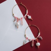 Ciondoli rondelle 4,5 mm imitazione Fragola quarzo 304 acciaio inossidabile Dorato x1