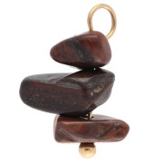 Ciondolo a forma di occhio di tigre da 16 mm - Acciaio inossidabile 304 Dorato x1