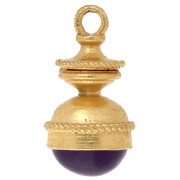 Pendente a forma di lanterna 28x15 mm - Pietra semipreziosa - Dorato con oro fino x1