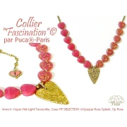 Perla cuore in vetro 16x15 mm - Rosa opaco x1