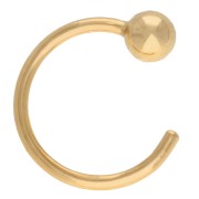 Orecchini a cerchio con pallina da 10 mm riempita d'oro (oro laminato) x1