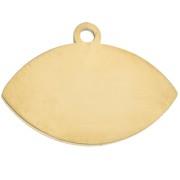 Ciondolo a forma di occhio 12x17 mm con resina epossidica - Acciaio inossidabile 304 Gold - Bianco - Blu x1