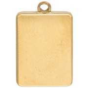 Ciondolo a forma di trifoglio rettangolare 18x12 mm - Acciaio inossidabile 304 Gold - Brillantini blu