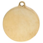 Ciondolo rotondo da 18 mm con trifoglio Good Luck Always e strass - Acciaio inossidabile 304 Gold