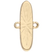 Distanziatore ovale 10x20 mm con resina epossidica - Oro - Marrone marmorizzato - Madreperla x1