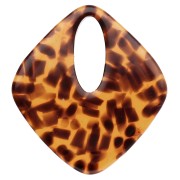 Ciondolo con diamante cavo in acetato 28x25 mm - Terrazzo Brown - Nero x1