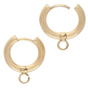 Dormeuses creole rotonde con anello aperto 14 mm - Argento 925 dorato con oro fino x2
