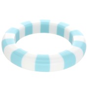 Bracciale in resina opaca di 66 mm di spessore - Bianco - Azzurro x1