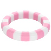 Bracciale in resina opaca di 66 mm di spessore - Bianco - Rosa x1