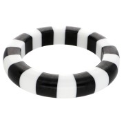 Bracciale in resina opaca di 66 mm di spessore - Bianco - Nero x1