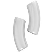 Perline tubolari curve 35x11 mm in acrilico opaco - Argento x6