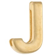 Spingitore lettera alfabetica 15x9 mm - J - per pizzo 10 mm - Dorato con oro fino x1