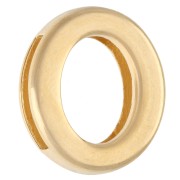 Spingi lettera alfabetica 15x13 mm - O - per pizzo da 10 mm - Dorato con oro fino x1