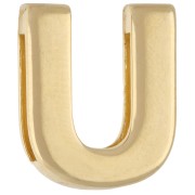 Spingi lettere dell'alfabeto 15x13 mm - U - per pizzi da 10 mm - Dorato con oro fino x1
