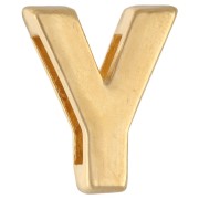 Spingi lettera alfabetica 15x13 mm - Y - per pizzo da 10 mm - Dorato con oro fino x1