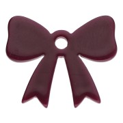 Pendente a nodo 16,5x20 mm in acrilico opaco - Lie de vin x1