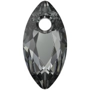 Swarovski Taglio Marquise 6437 9x4.5 mm Ciondolo - Cristallo Notte Argento x1