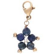 Charms stella con chiusura - Acciaio inossidabile 304 Gold - Lapislazzuli x1