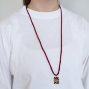 Collana con cordino ritorto in poliestere da 4 mm - Acciaio inox 304 - Nero x1