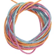 Cordoncino in poliestere intrecciato metallizzato da 1,6 mm - Tie and Dye - Arancione - Rosa x2m