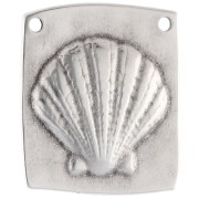 Ciondolo irregolare 32x28 mm conchiglia Placcatura argento fine Blu x1