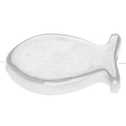 Perla di pesce 15x7,5 mm - resina epossidica - impiallacciatura in argento fino invecchiato Blu scuro x1