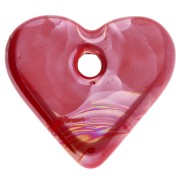 Pendente a forma di cuore in ceramica, 21x23 mm - Effetto marmorizzato rosso x1
