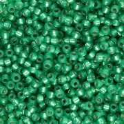 Perline Miyuki 11/0 646 - Verde menta scuro tinto con riflessi argento, effetto alabastro x8 g