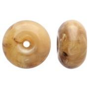 Perle rotonde 12x7 mm in resina traslucida - Ambra marmorizzata chiara x6