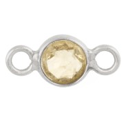 Distanziatore rotondo sfaccettato da 4,5 mm con pietra semipreziosa - Argento 925 - Citrino x1