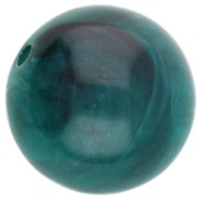 Perle rotonde in acrilico traslucido da 15,5 mm - Blu pavone marmorizzato x5